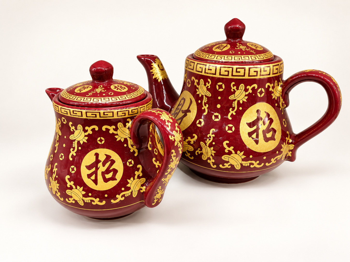 朱红色招财进宝全油茶壶小号 · 图片 1