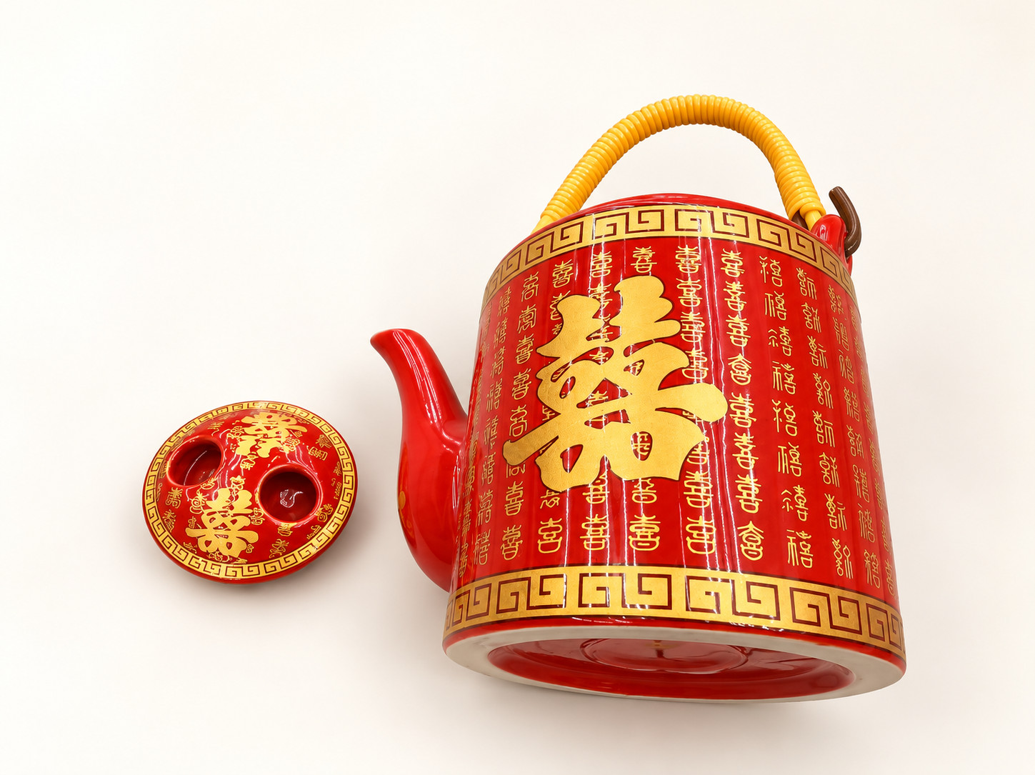 吉祥红全油陶瓷百喜桥茶壶 · 图片 5