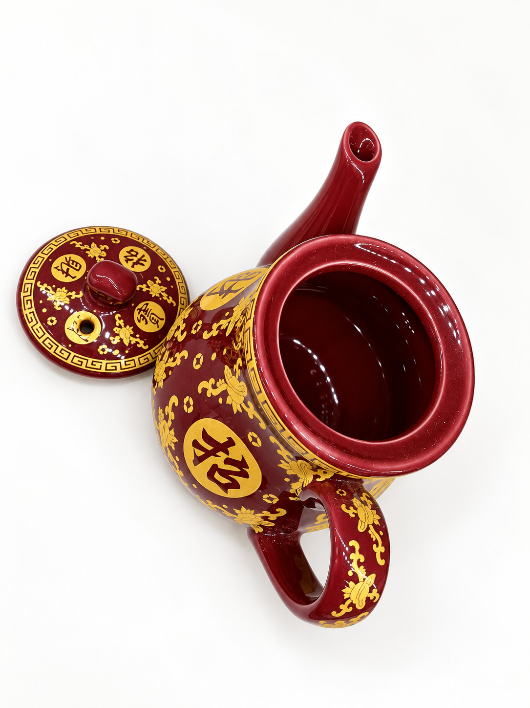 朱红色招财进宝全油茶壶中号 · 图片 8
