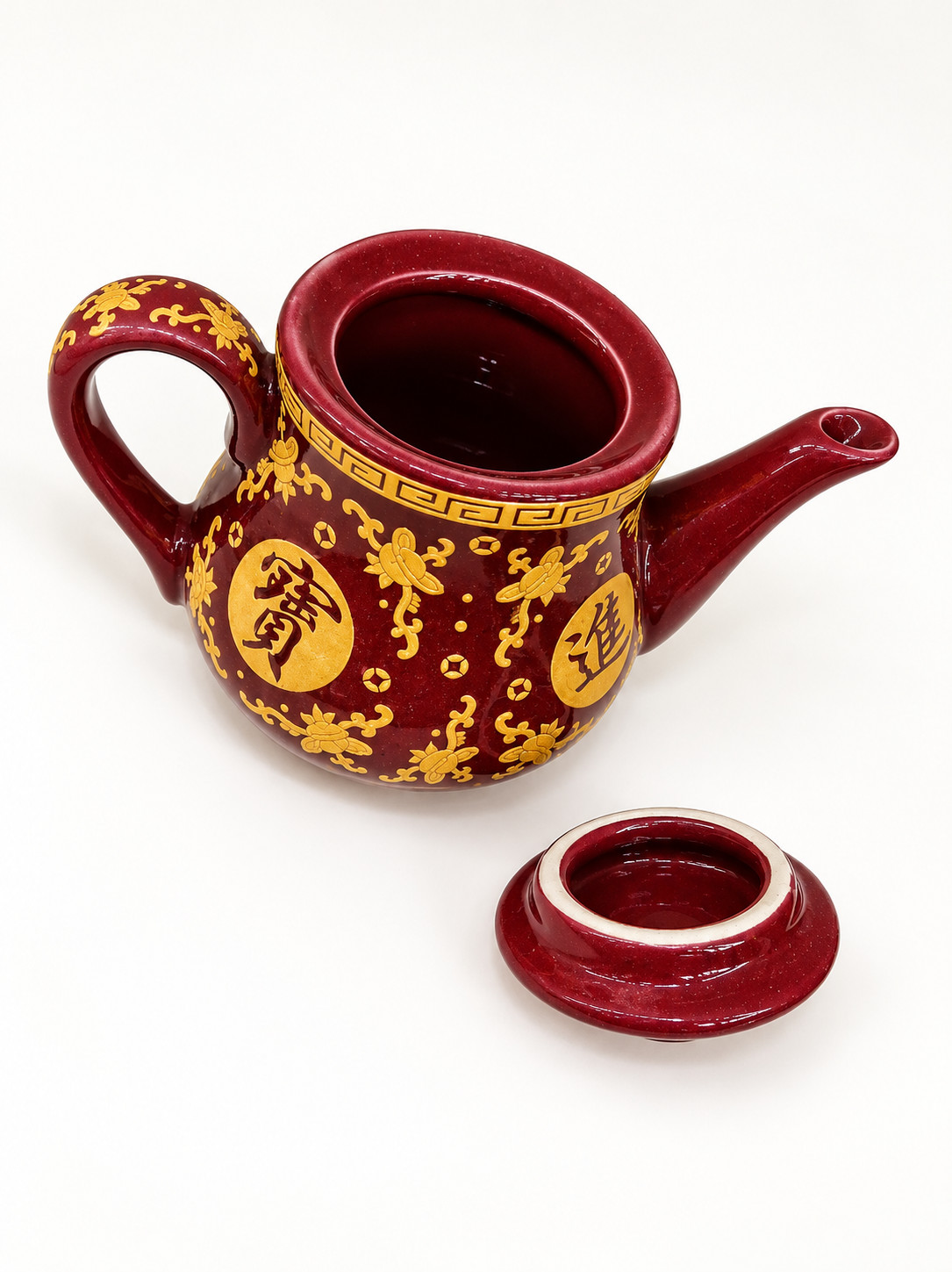 朱红色招财进宝全油茶壶中号 · 图片 5