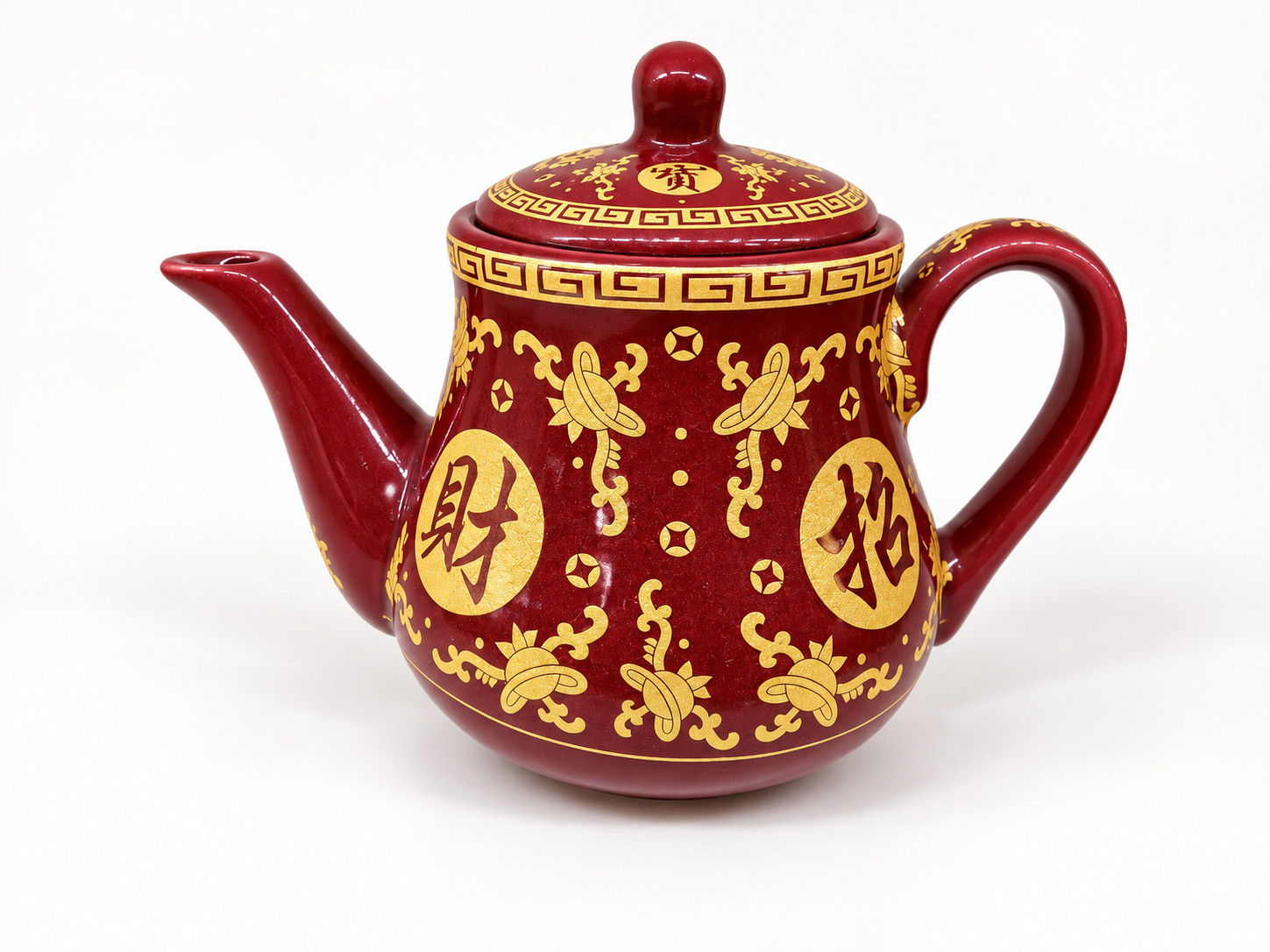 朱红色招财进宝全油茶壶中号 · 图片 2
