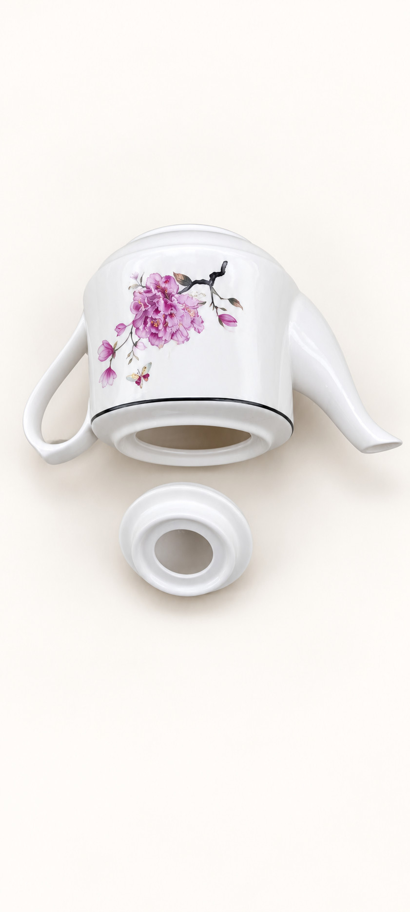 蝴蝶花陶瓷茶壶 · 图片 4