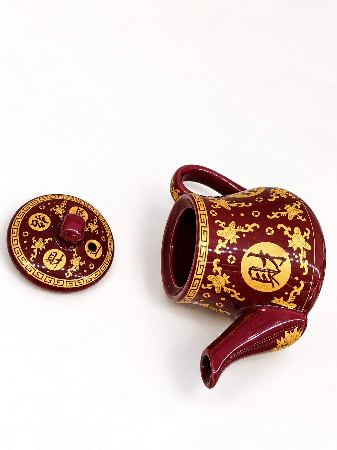 朱红色招财进宝全油茶壶中号 · 图片 7