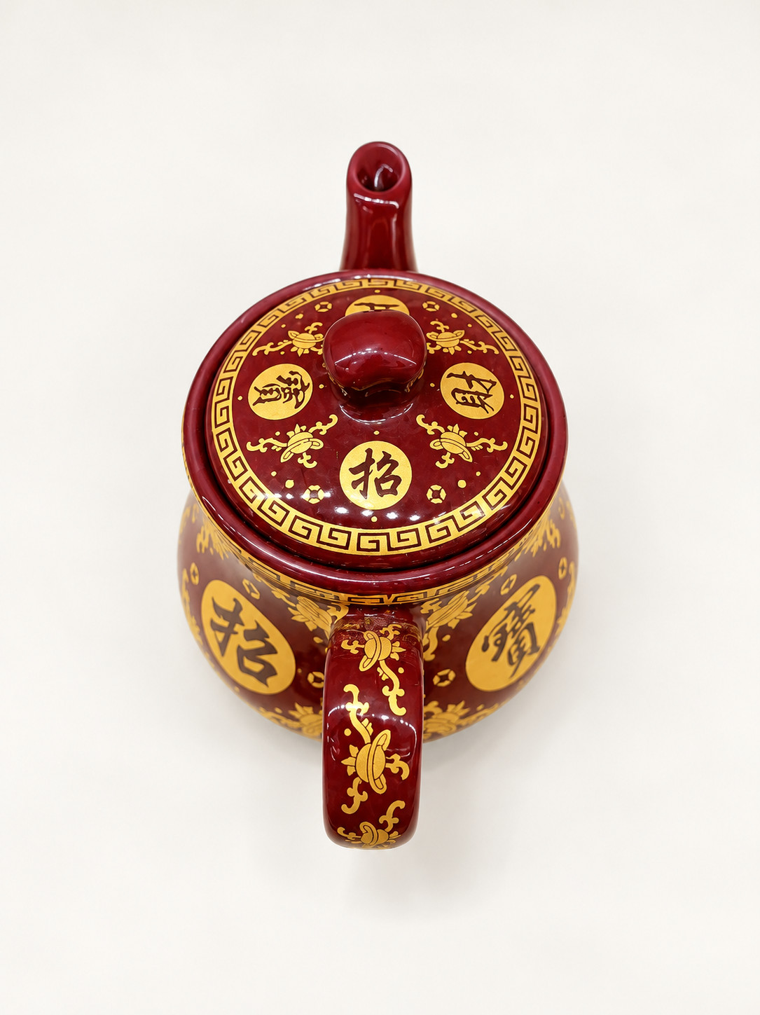 朱红色招财进宝全油茶壶中号 · 图片 3